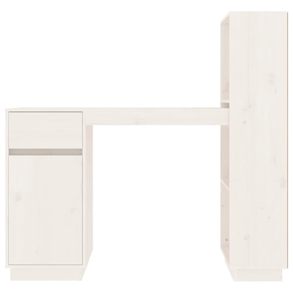 Skrivebord hvit 110x53x117 cm heltre furu