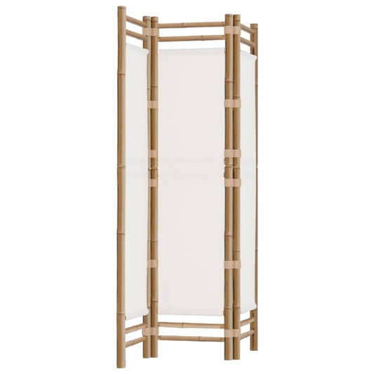 Sammenleggbar romdeler 3 paneler 120 cm bambus og lerret