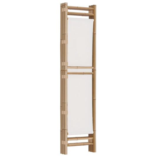Sammenleggbar romdeler 3 paneler 120 cm bambus og lerret