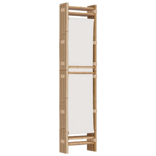 Sammenleggbar romdeler 4 paneler 160 cm bambus og lerret