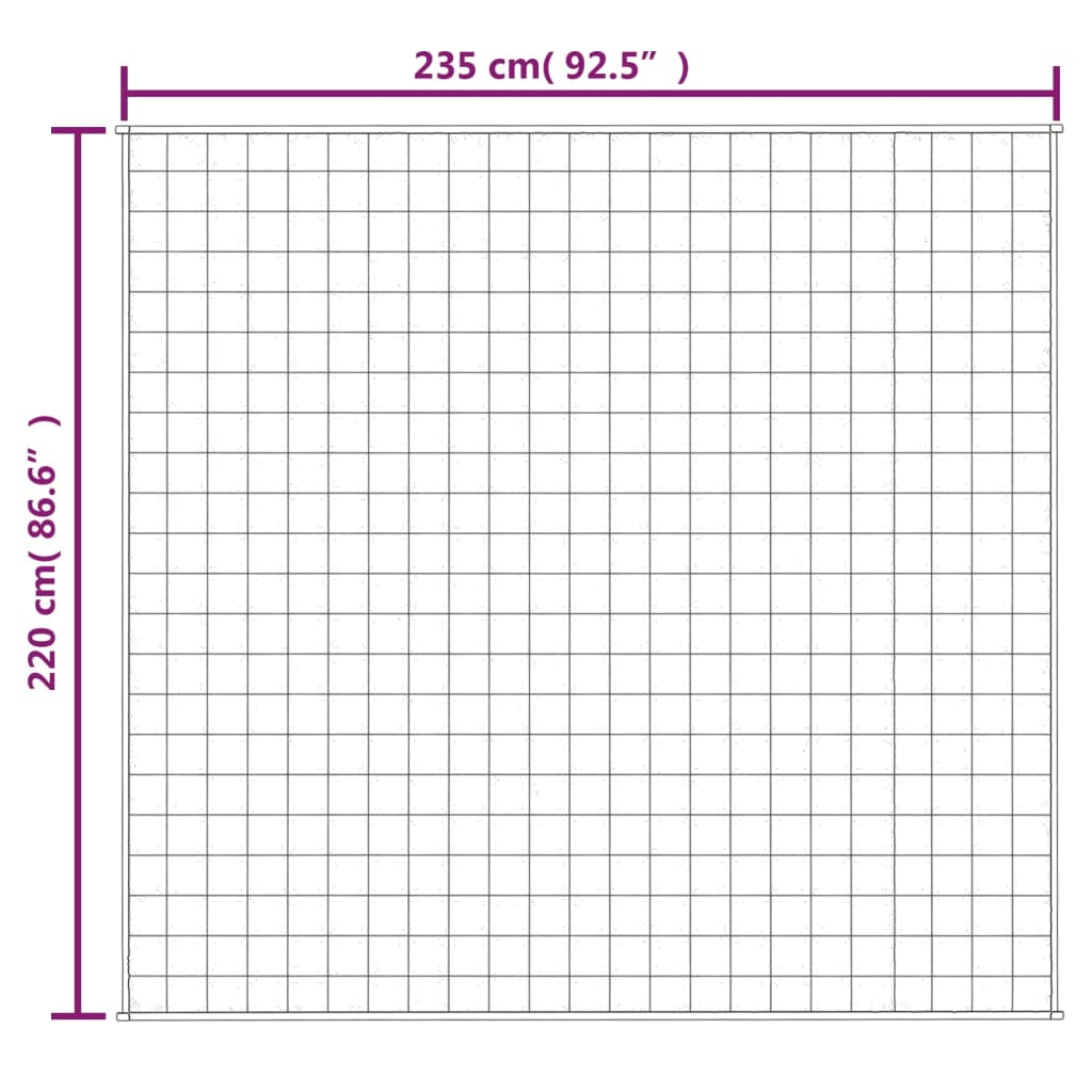 Vektdyne grå 220x235 cm 11 kg stoff