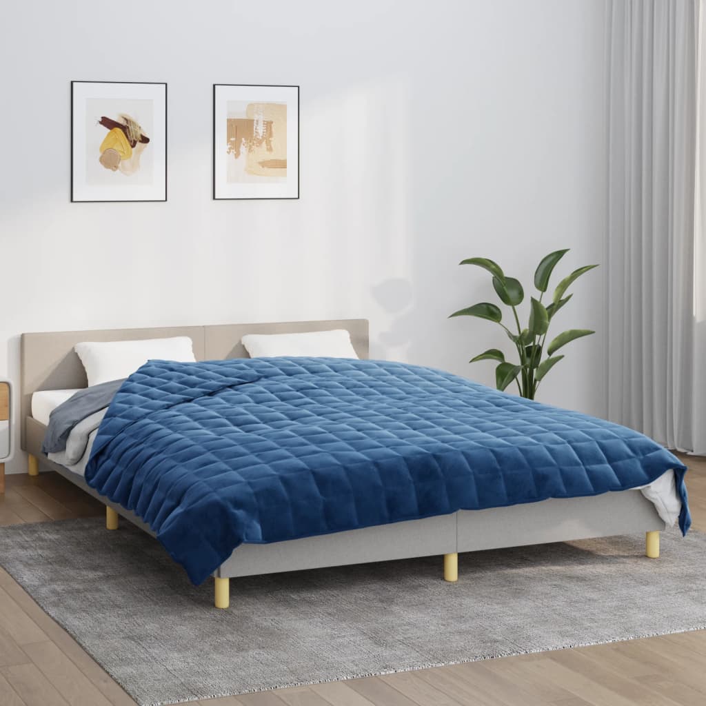 Vektdyne blå 200x225 cm 9 kg stoff