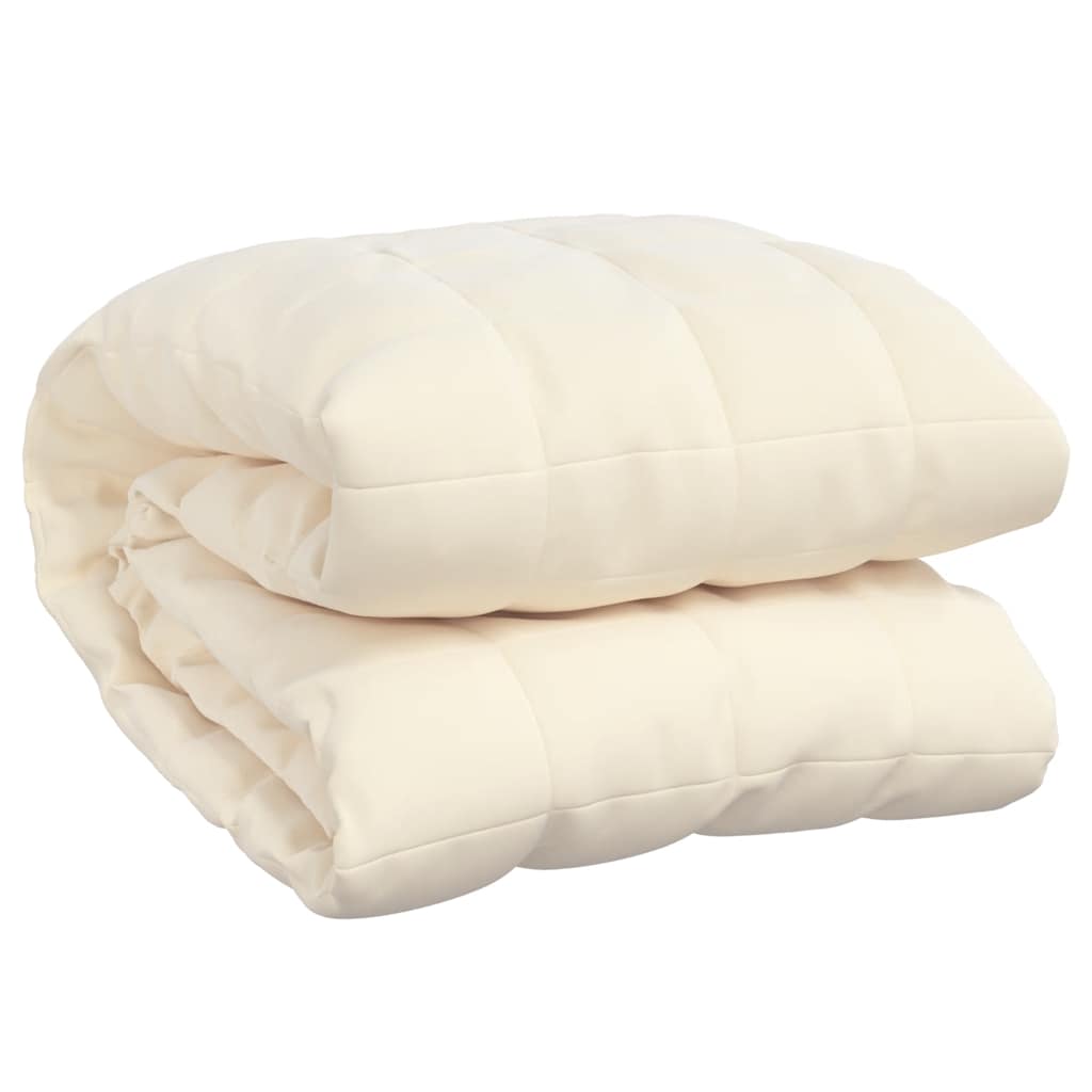 Vektdyne kremhvit 138x200 cm 10 kg stoff vidaXL