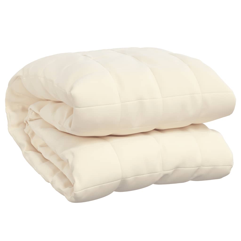 Vektdyne kremhvit 220x235 cm 11 kg stoff vidaXL