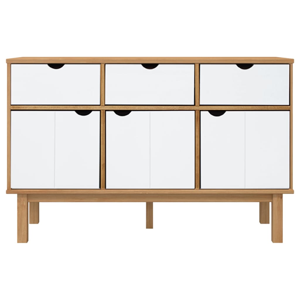 Skjenk OTTA brun og hvit 114x43x73,5 cm heltre furu