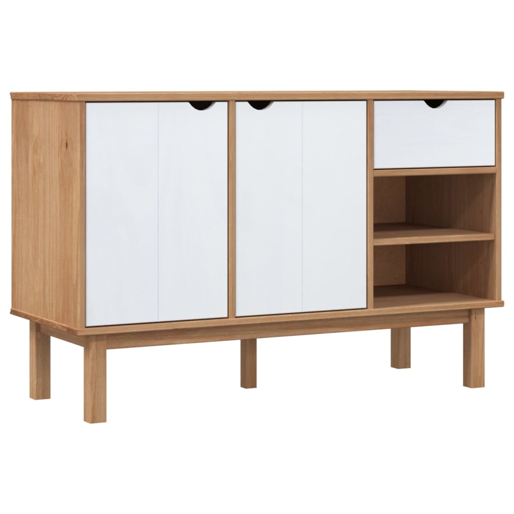Skjenk OTTA brun og hvit 114x43x73,5 cm heltre furu