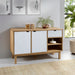 Skjenk OTTA brun og hvit 114x43x73,5 cm heltre furu