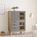 Highboard OTTA brun og grå 85x43x125 cm heltre furu