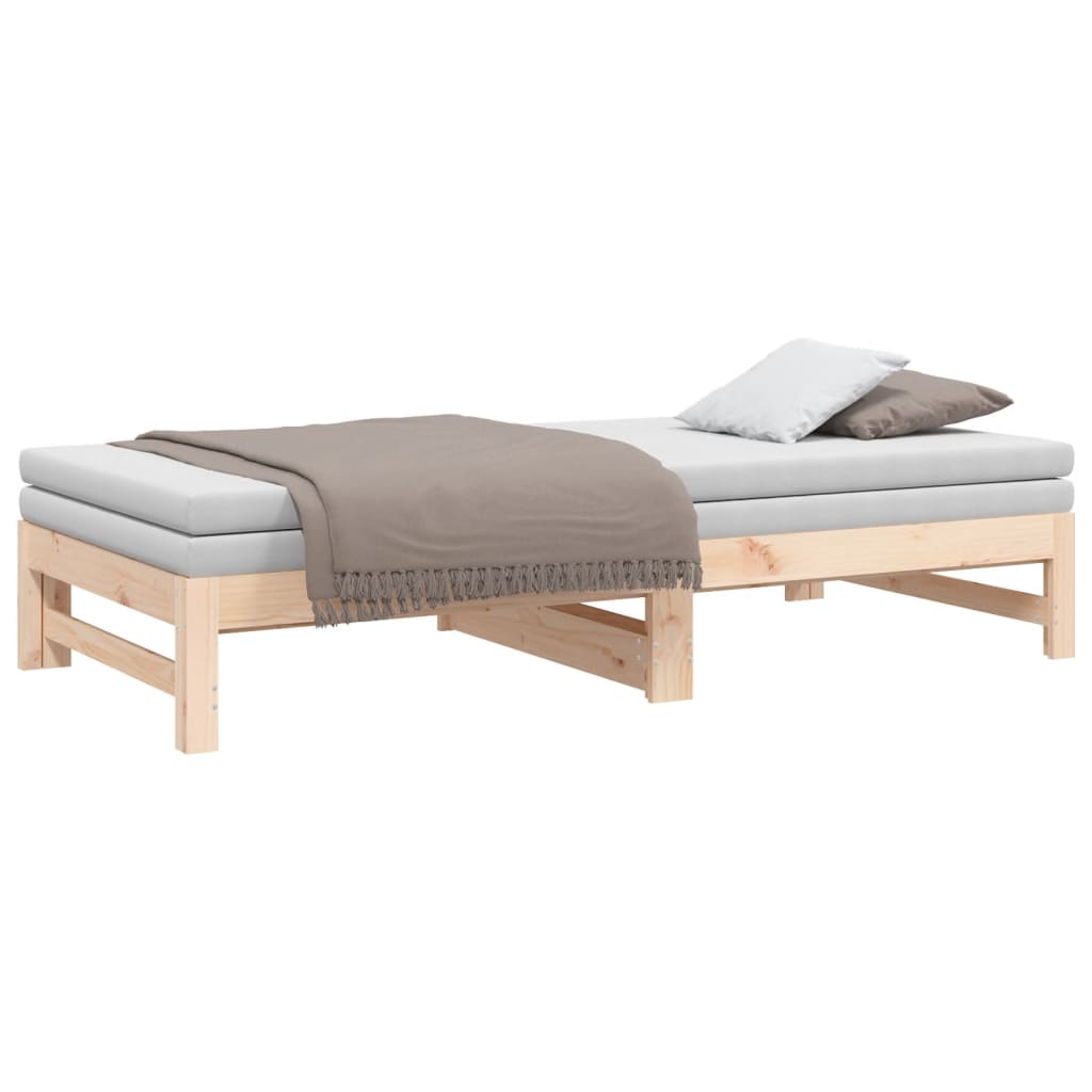 Uttrekkbar dagseng 2x(75x190) cm heltre furu