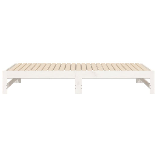 Uttrekkbar dagseng hvit 2x(75x190) cm heltre furu