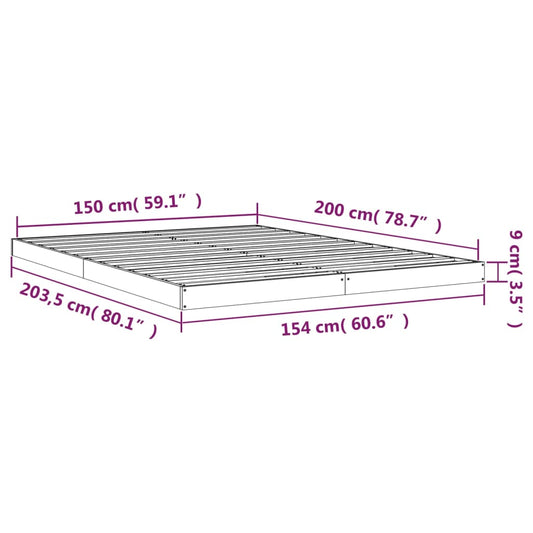 Sengeramme 150x200 cm heltre furu
