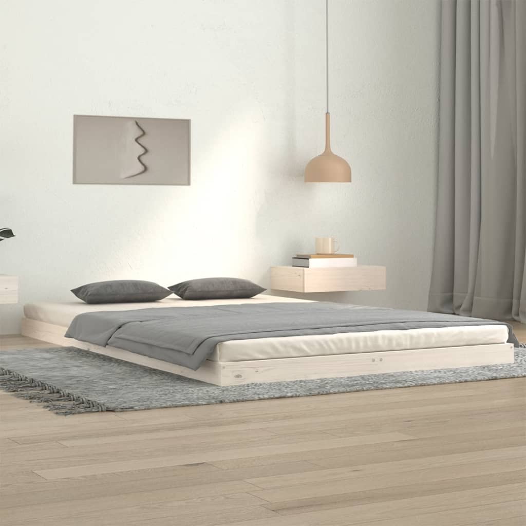 Sengeramme hvit 120x200 cm heltre furu