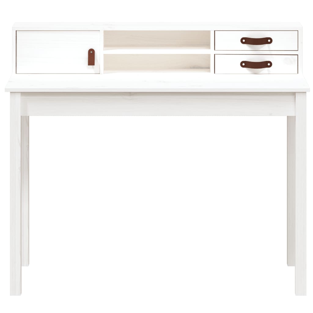 Skrivebord hvit 110x50x93 cm heltre furu
