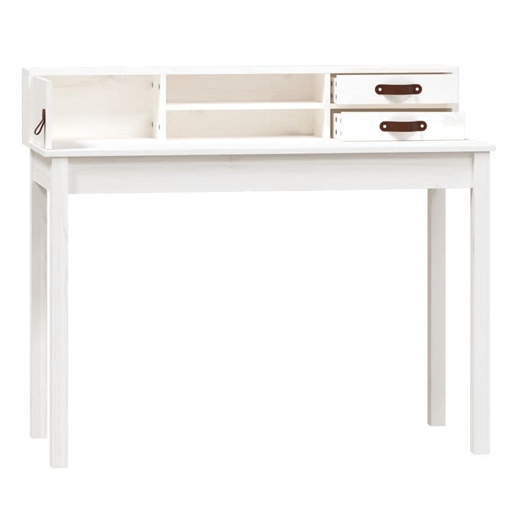 Skrivebord hvit 110x50x93 cm heltre furu