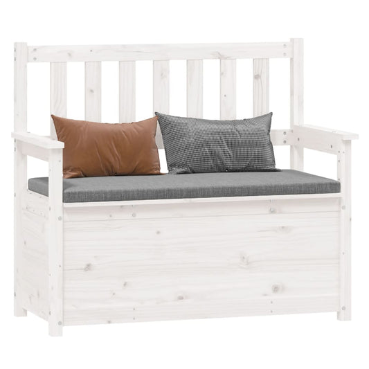 Benk hvit 112,5x51,5x96,5 cm heltre furu