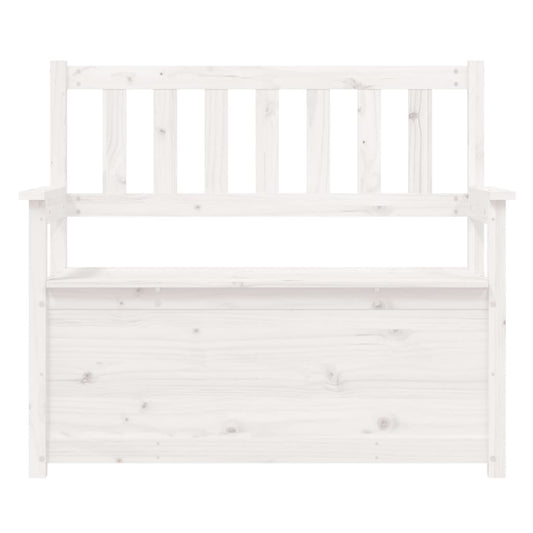 Benk hvit 112,5x51,5x96,5 cm heltre furu