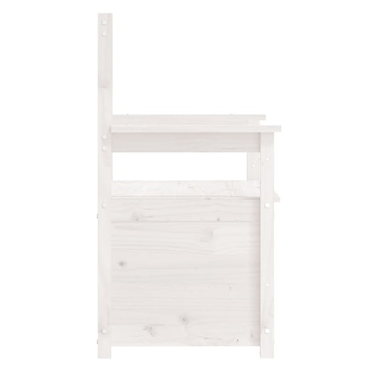 Benk hvit 112,5x51,5x96,5 cm heltre furu