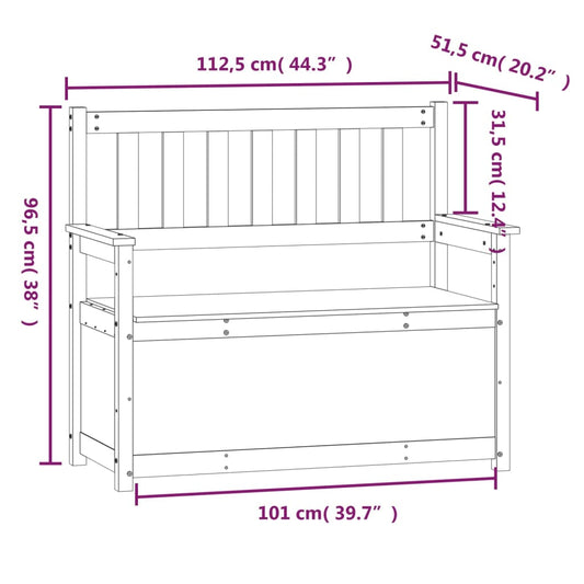 Benk hvit 112,5x51,5x96,5 cm heltre furu