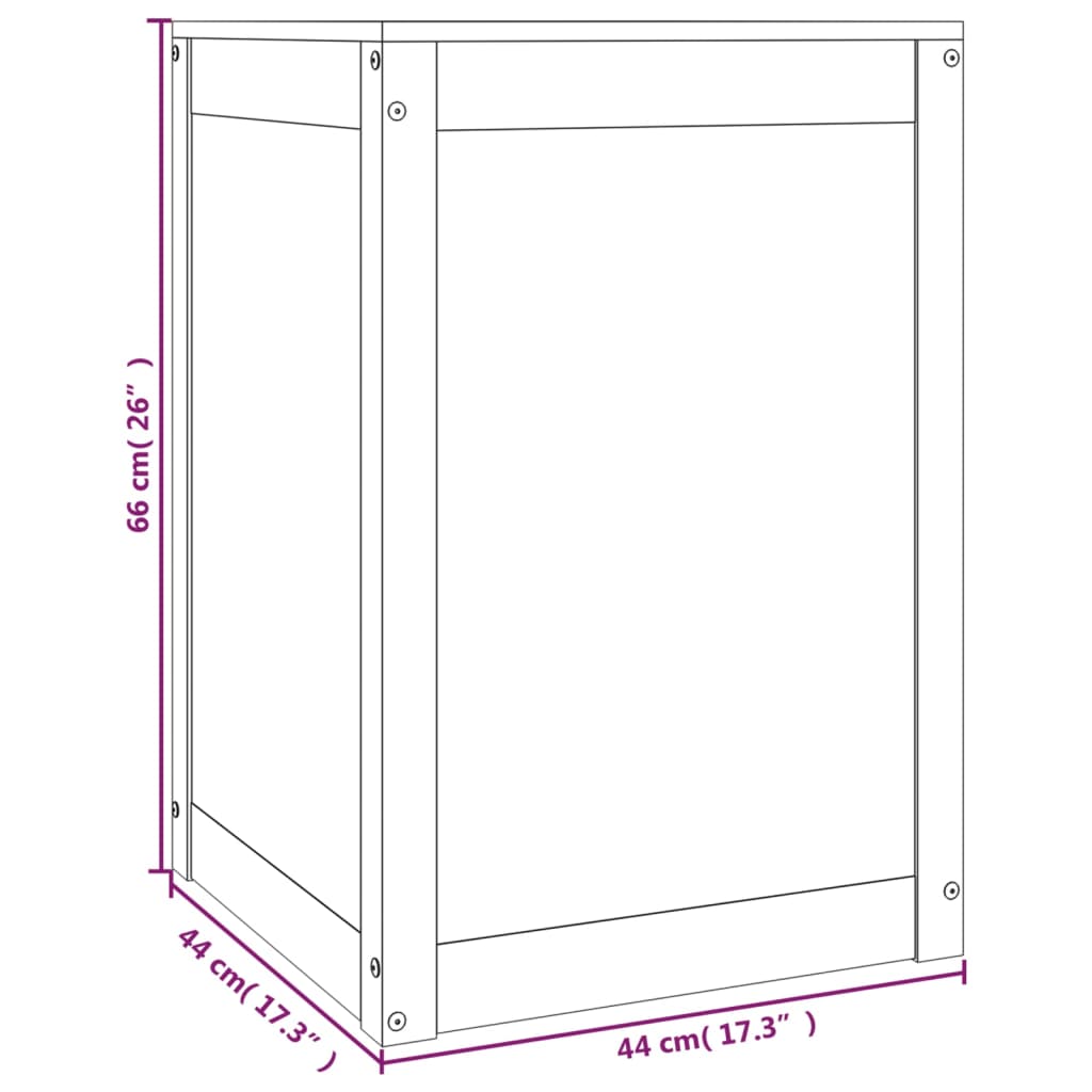 Skittentøyskurv 44x44x66 cm heltre furu