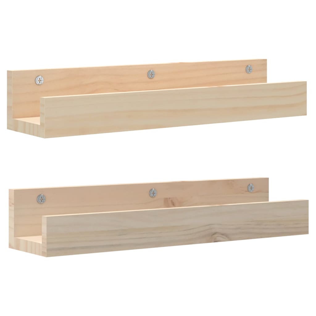 Vegghyller 2 stk 50x12x9 cm heltre furu