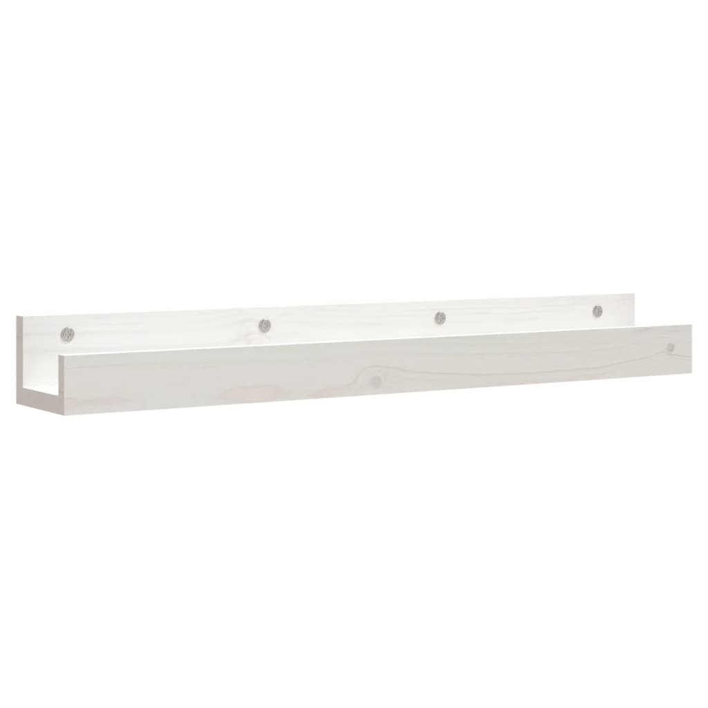 Vegghyller 2 stk hvit 80x12x9 cm heltre furu