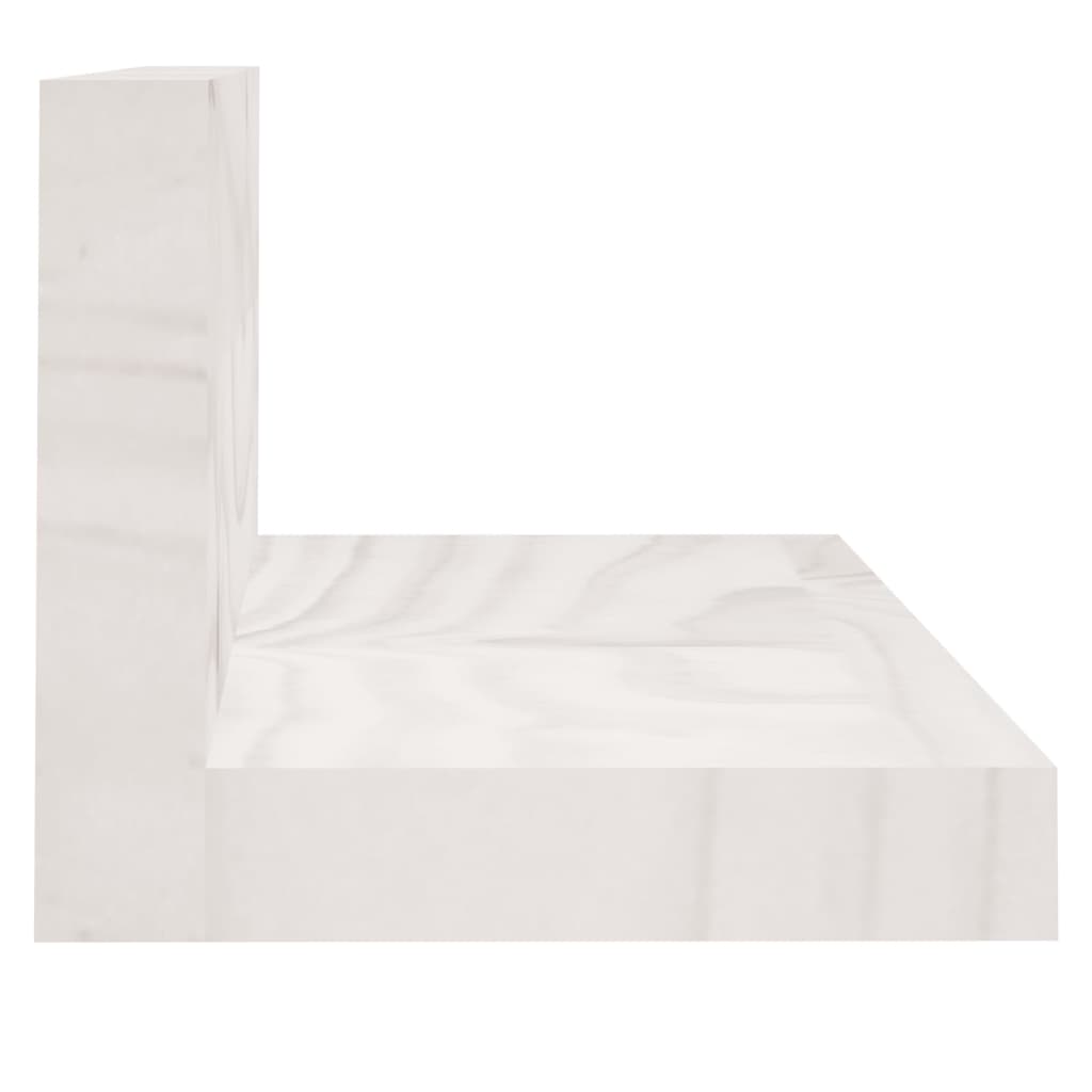 Vegghyller 2 stk hvit 50x11x9 cm heltre furu