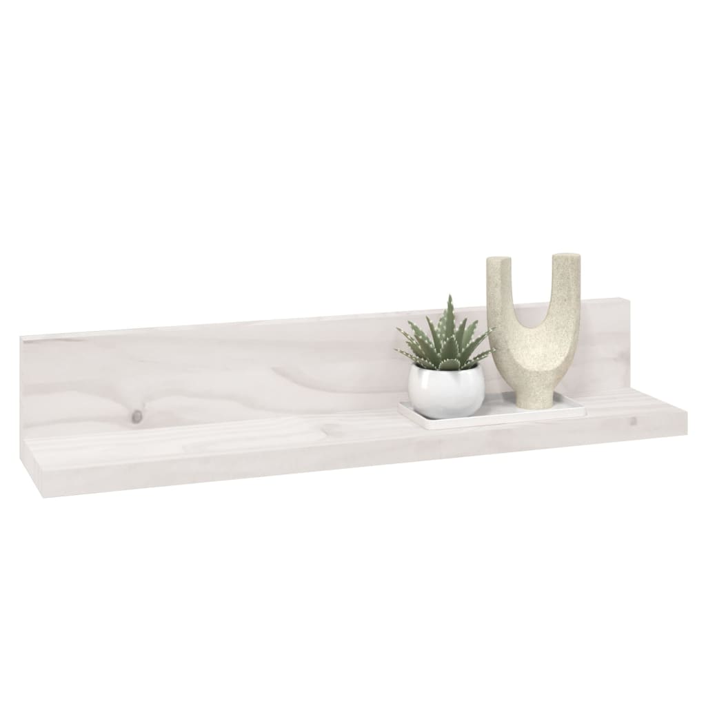 Vegghyller 2 stk hvit 50x11x9 cm heltre furu