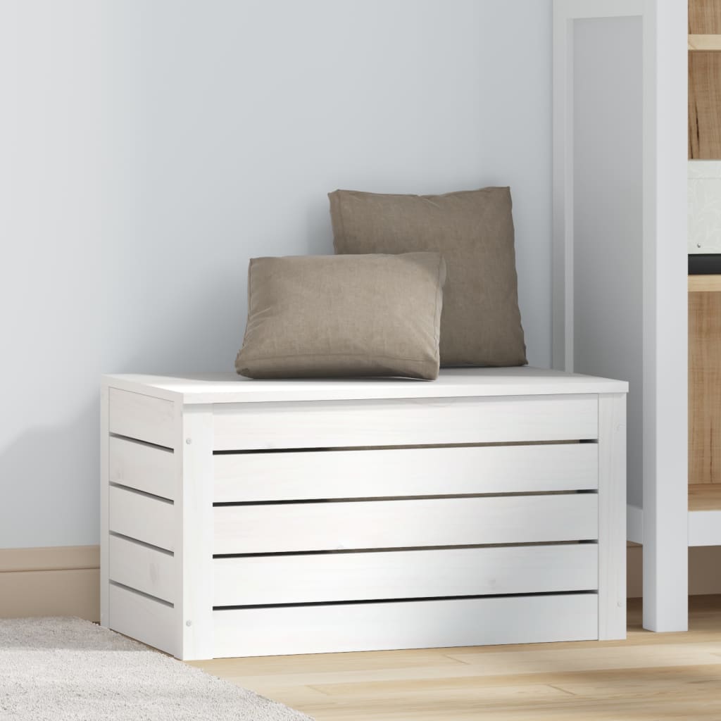 Putekasse hvit 59,5x36,5x33 cm heltre furu