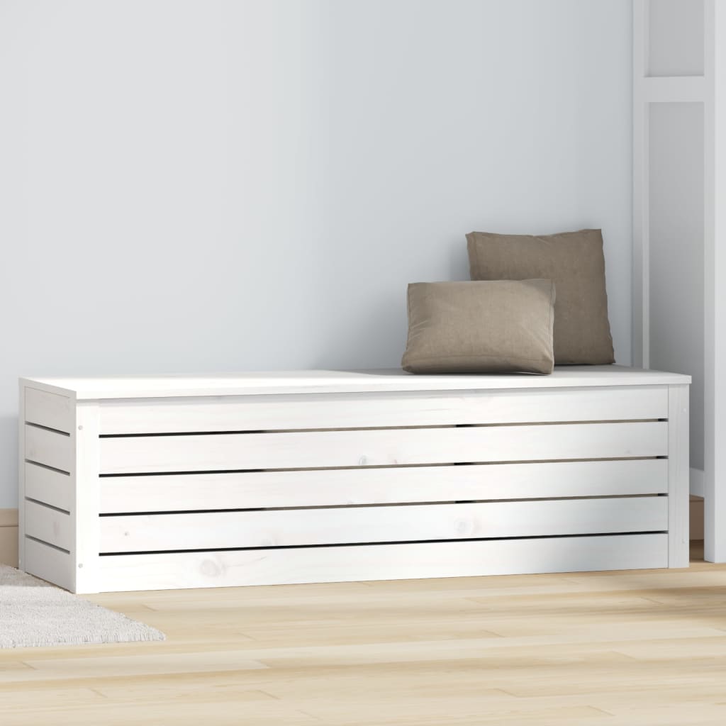 Putekasse hvit 109x36,5x33 cm heltre furu