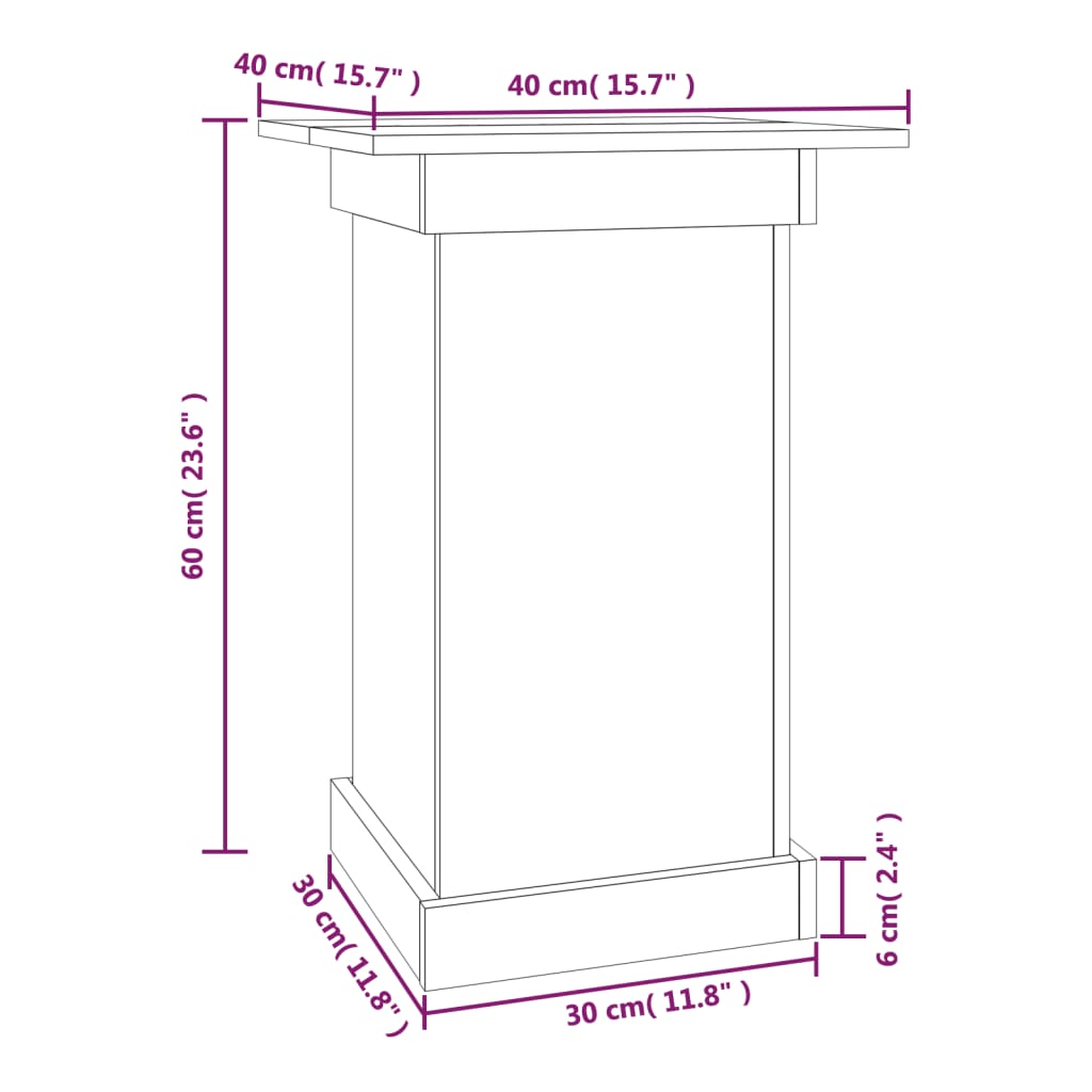 Blomsterstativ 40x40x60 cm heltre furu