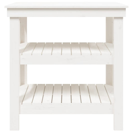 Arbeidsbenk hvit 78,5x50x80 cm heltre furu