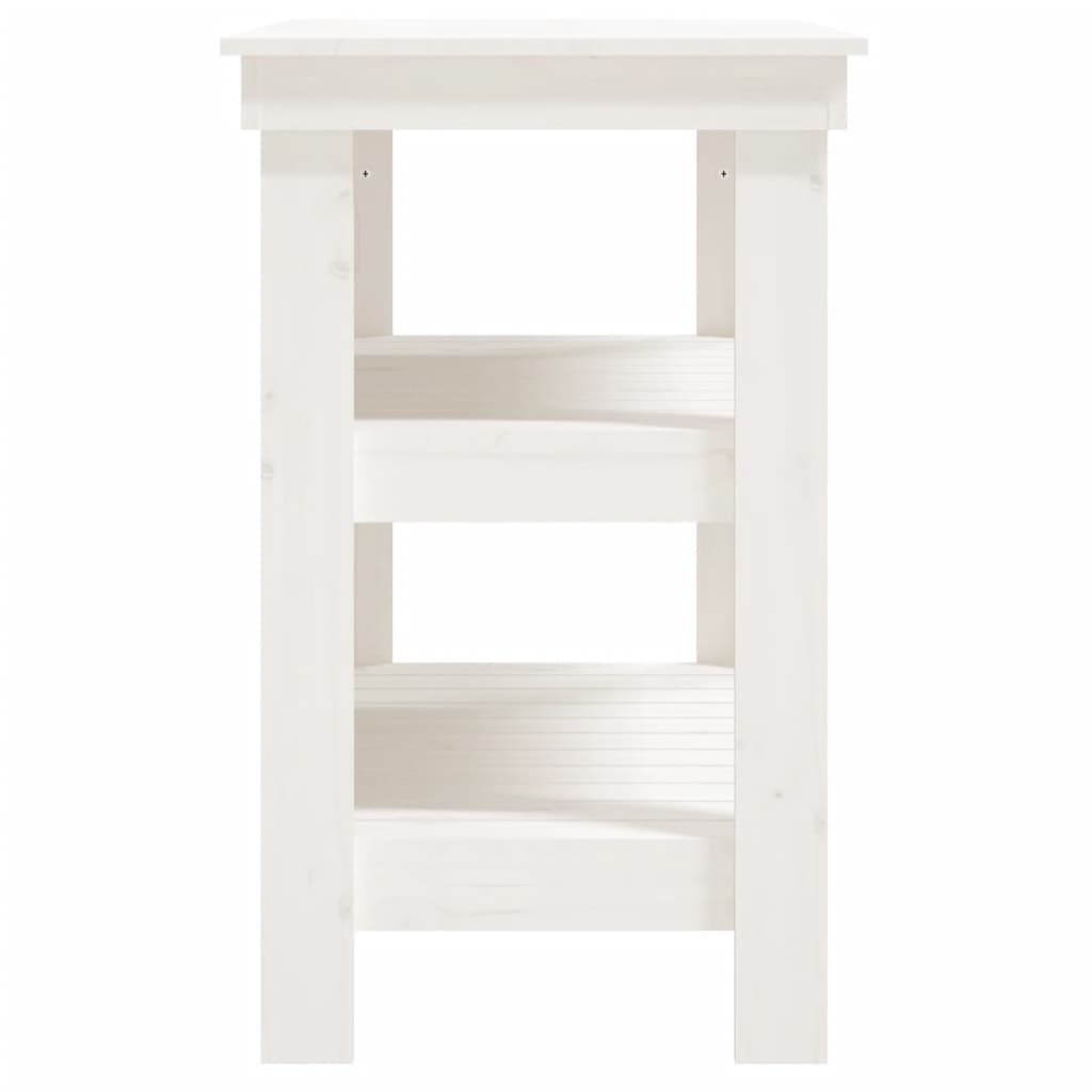 Arbeidsbenk hvit 78,5x50x80 cm heltre furu