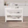 Arbeidsbenk hvit 110,5x50x80 cm heltre furu