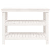 Arbeidsbenk hvit 110,5x50x80 cm heltre furu