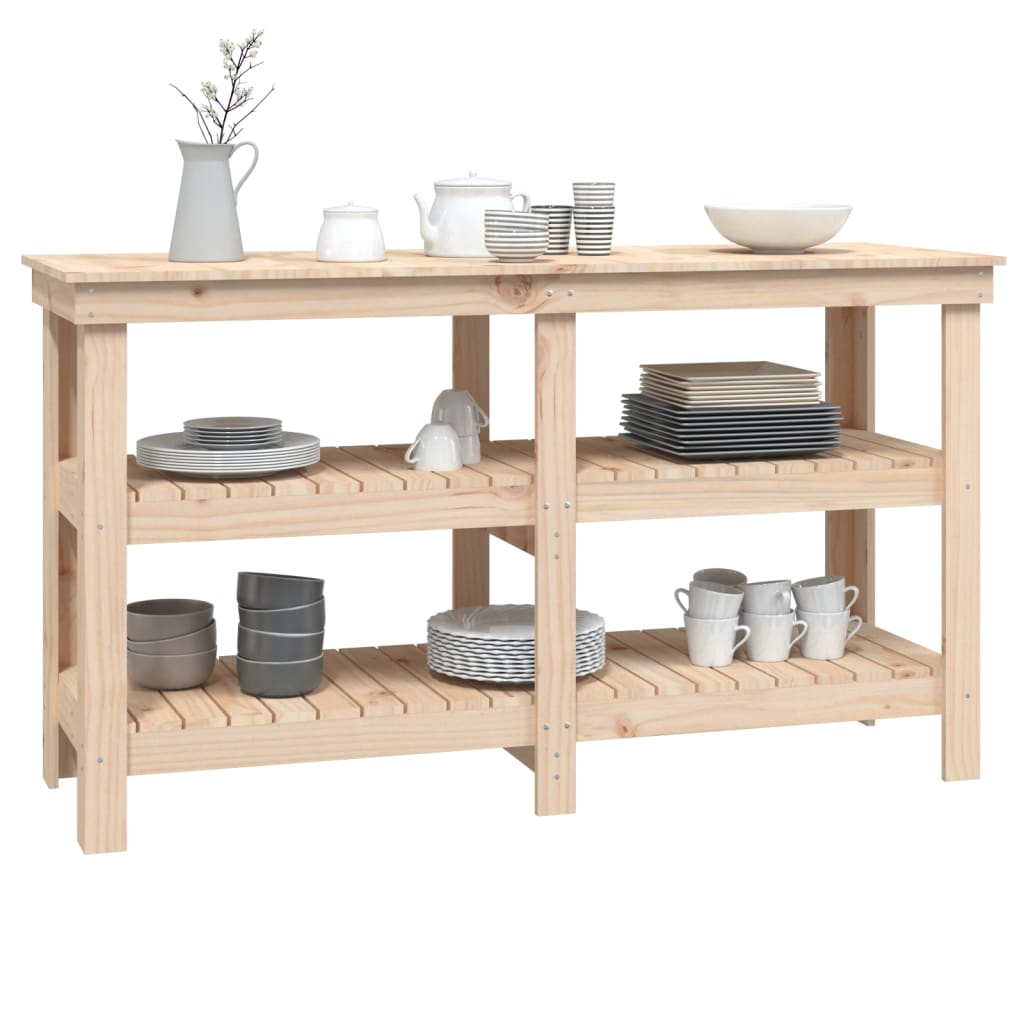 Arbeidsbenk 142,5x50x80 cm heltre furu
