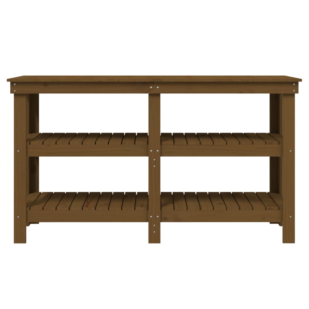 Arbeidsbenk honningbrun 142,5x50x80 cm heltre furu