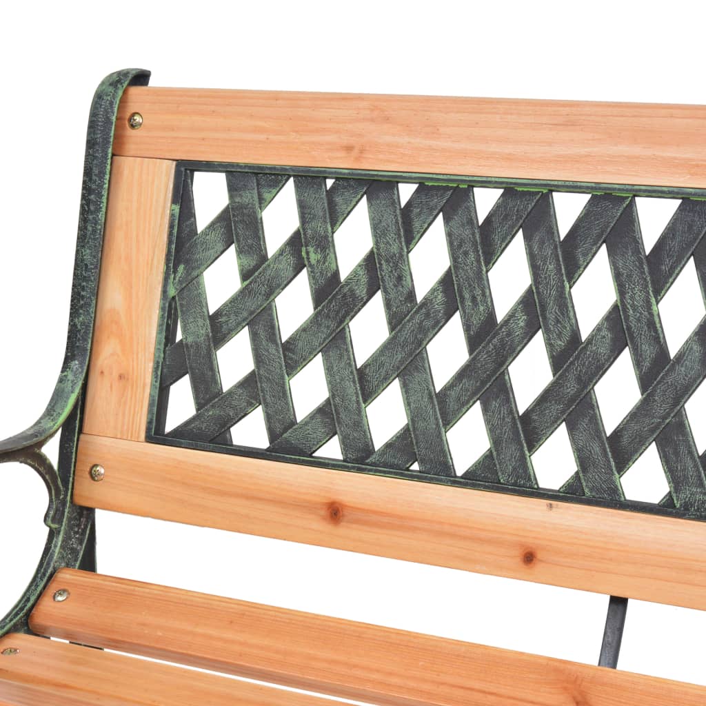 Hagebenk 116 cm støpejern og heltre gran vidaXL