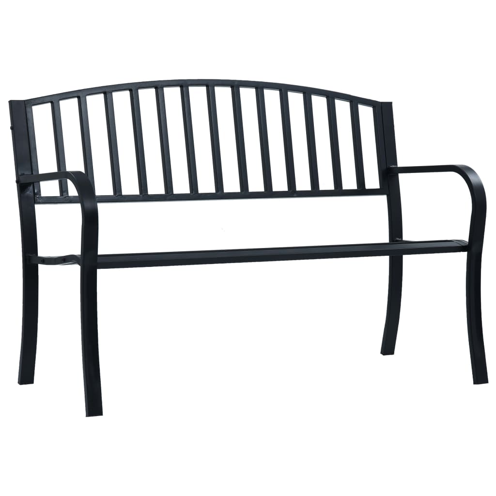 Hagebenk svart 120 cm stål vidaXL