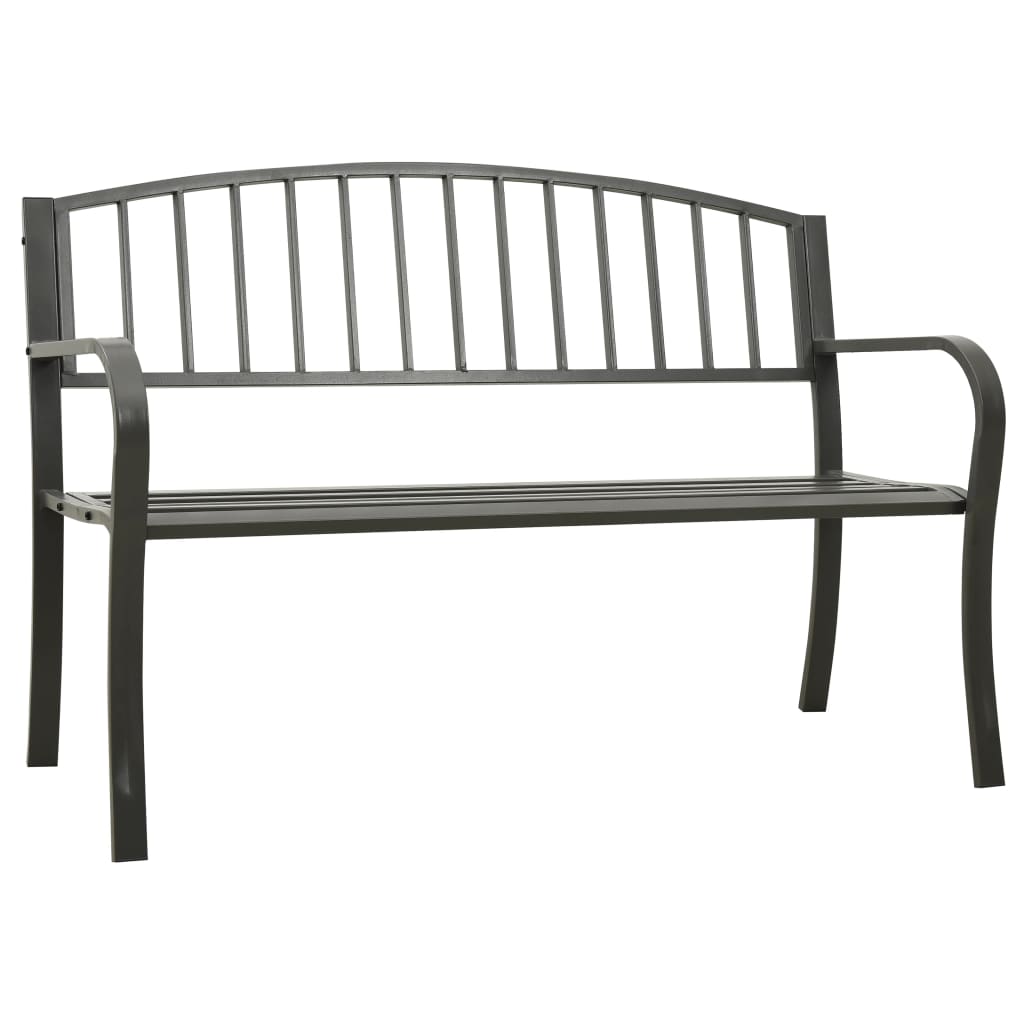 Hagebenk grå 120 cm stål vidaXL