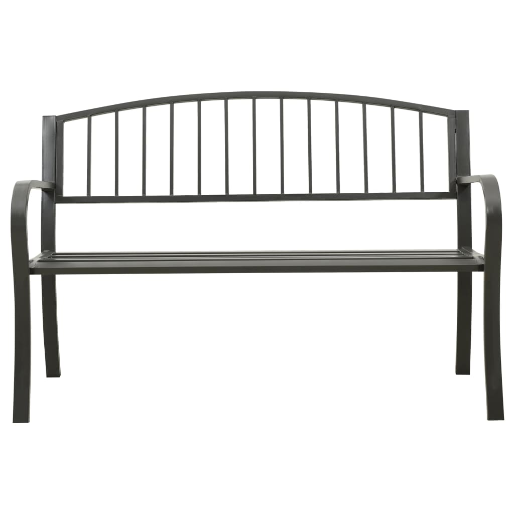 Hagebenk grå 120 cm stål vidaXL