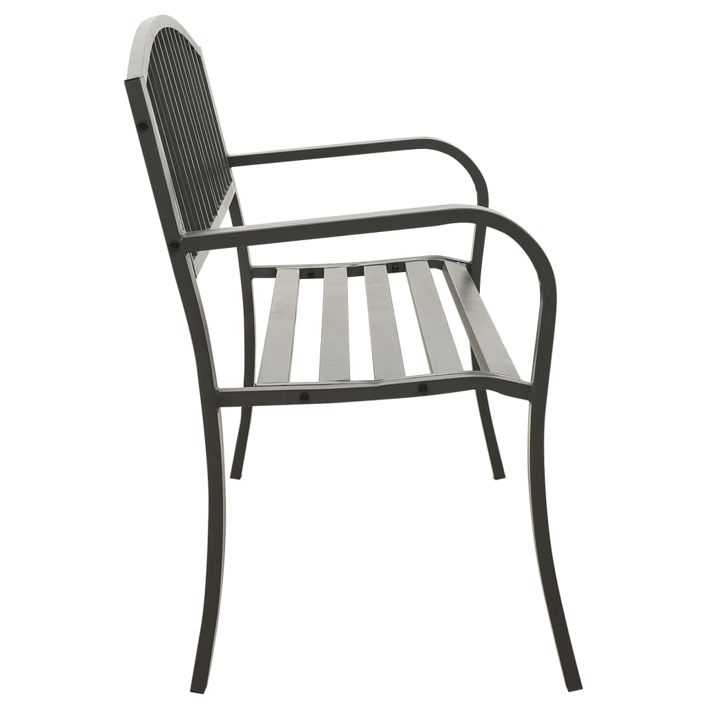 Hagebenk grå 120 cm stål vidaXL