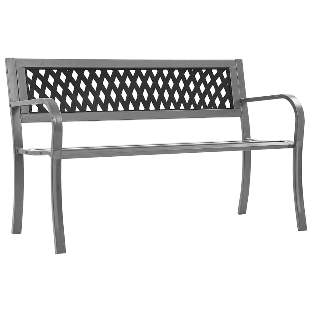 Hagebenk svart 120 cm stål vidaXL