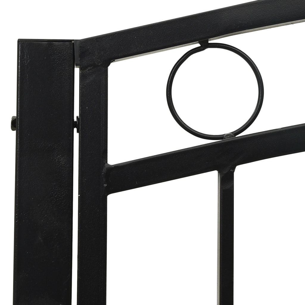Hagebenk med bord svart 120 cm stål vidaXL