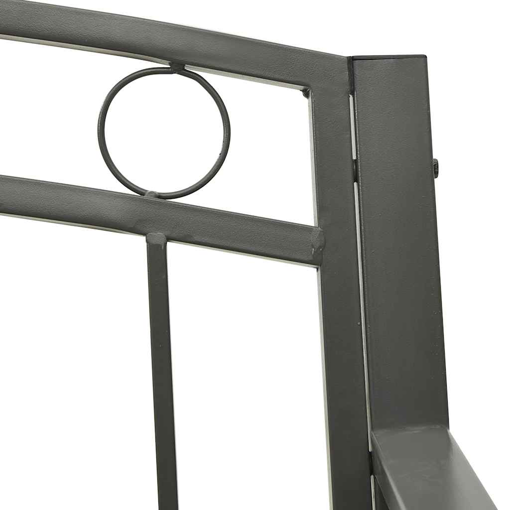 Hagebenk med bord grå 120 cm stål vidaXL