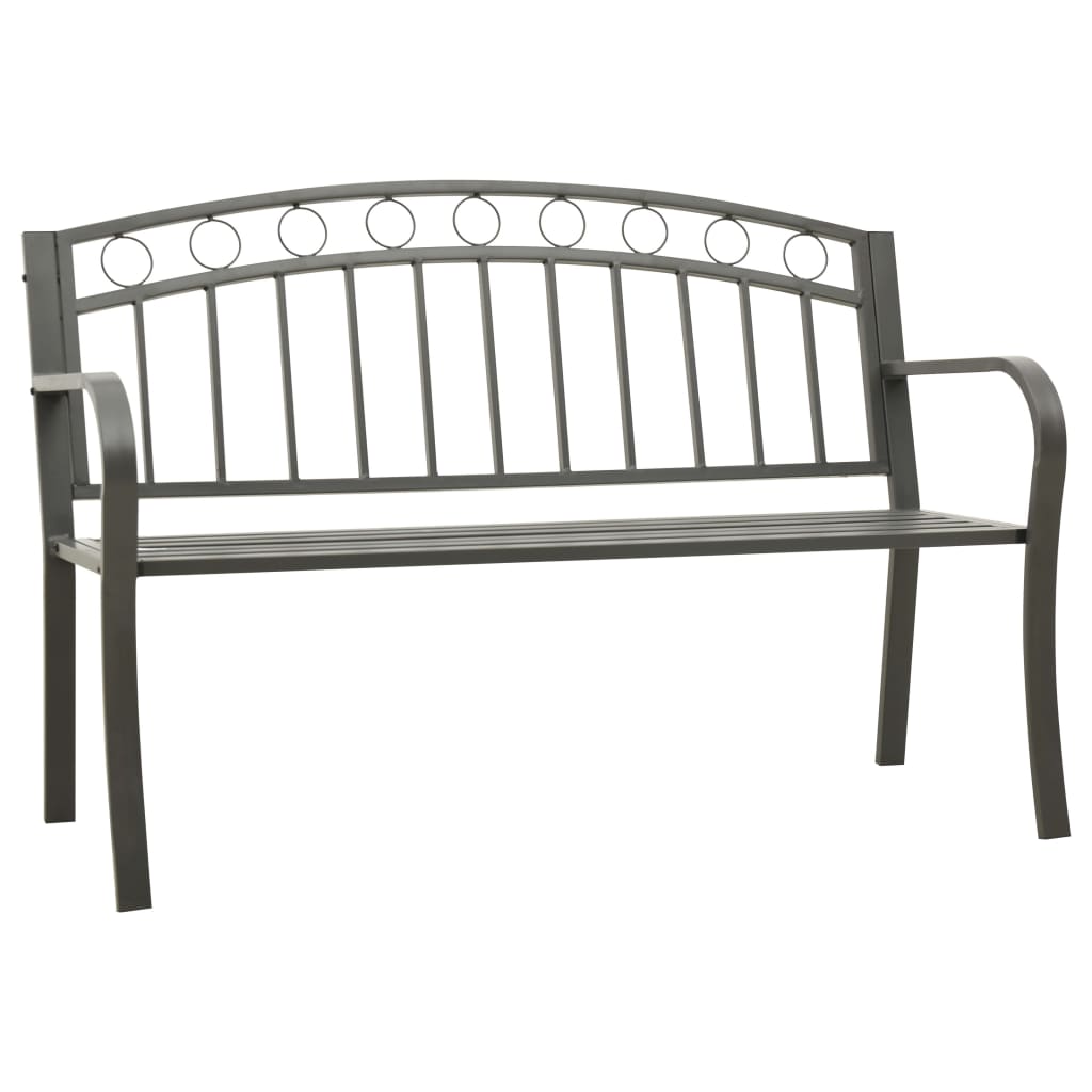 Hagebenk grå 120 cm stål vidaXL