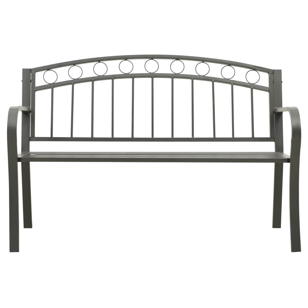 Hagebenk grå 120 cm stål vidaXL