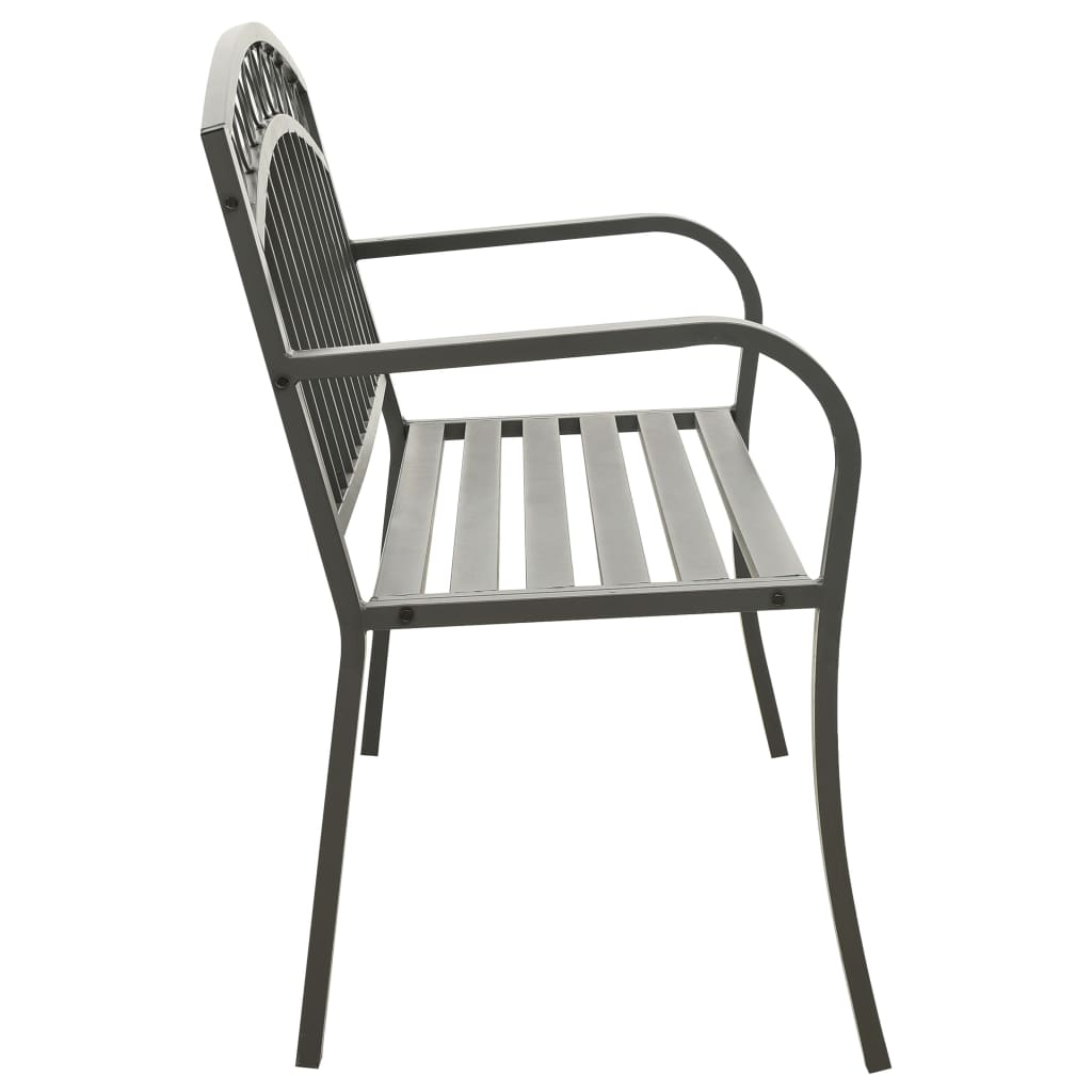 Hagebenk grå 120 cm stål vidaXL