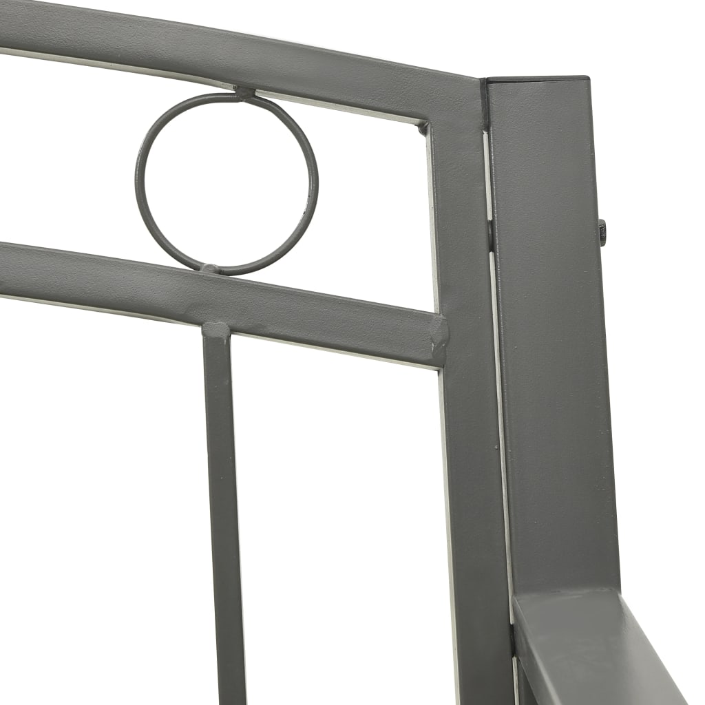 Hagebenk grå 120 cm stål vidaXL