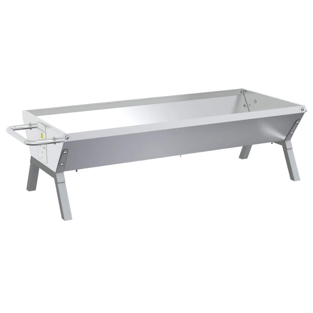 Grillbrett sølv 118x42x30,5 cm rustfritt stål