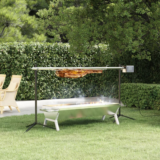 Automatisk grill med motor rustfritt stål 150x46,5x82,5 cm